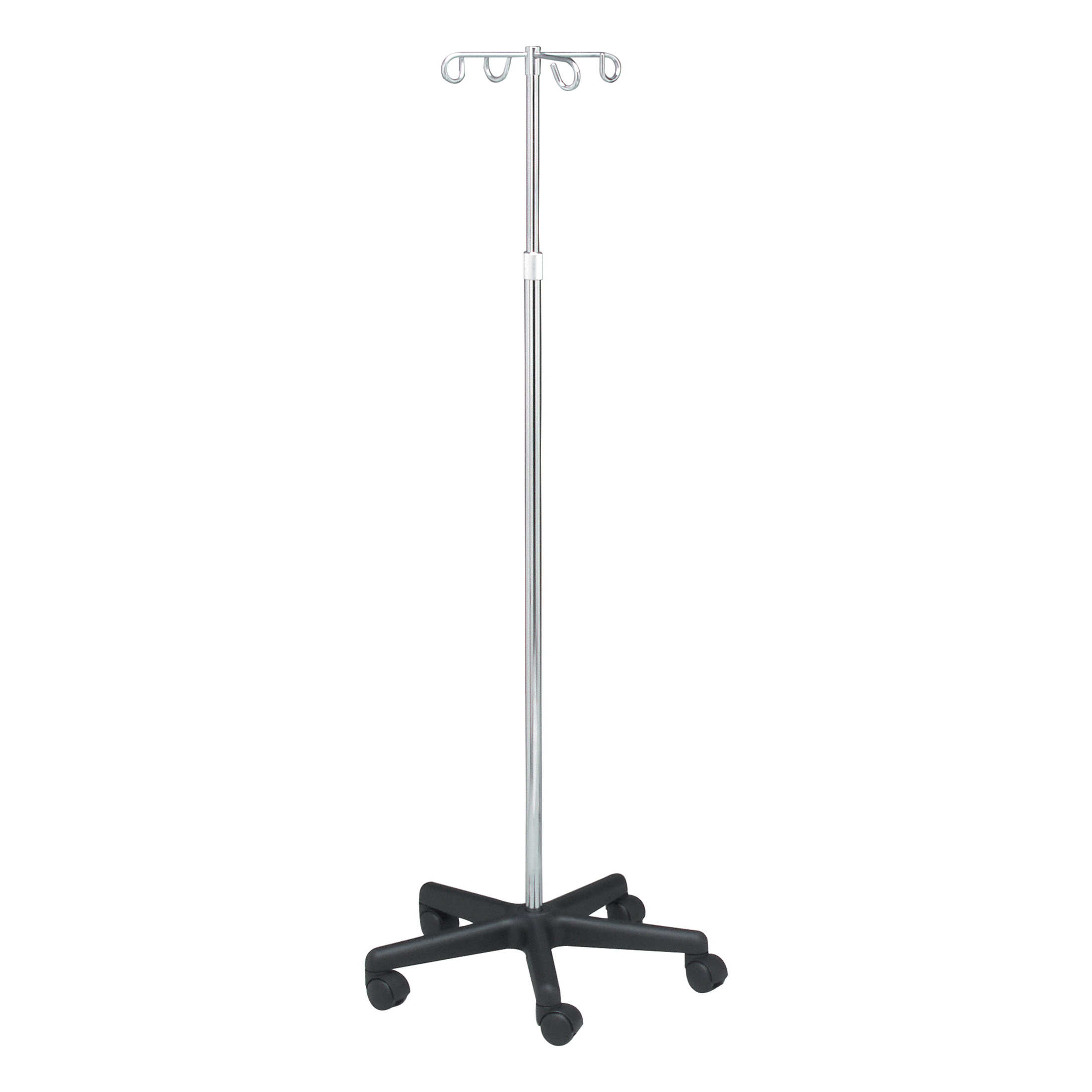 Stand IV 4-Hook 5 Casters, 20 Inch Base Diameter .. .  .  
